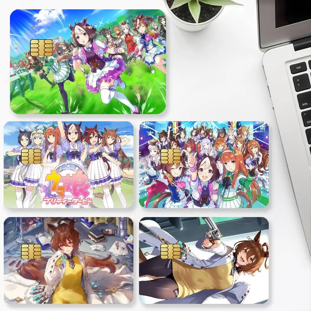 Game U-Umamusume Pretty Derby Credit Card for Bank Debit Decorative Protection 4PCS Anti-scratch Waterproof Stickers Bus Subway