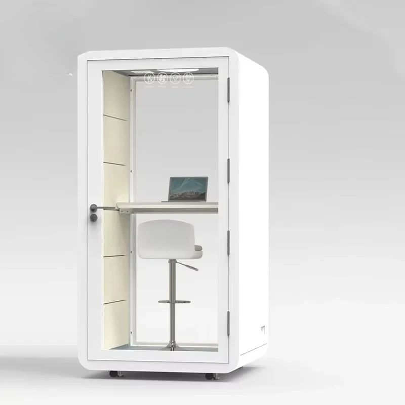 Mobile Silent Modular Office Phone Booth Noise Isolation Cabinet Shared Smart Acoustic Office Pod