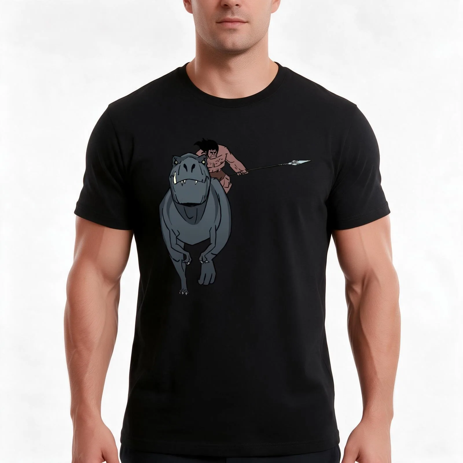 Genndy Tartakovsky Hold A Spear T-Shirt, Summer Casual Cotton Tee, Oversized Streetwear Tops, Vintage Graphic Print, 100% Cotton