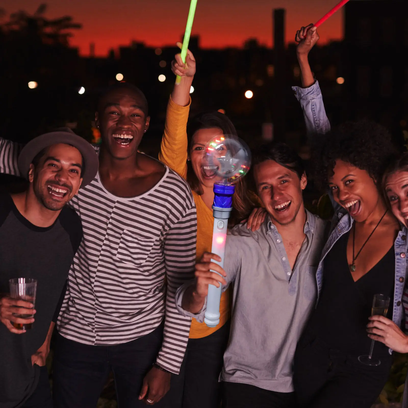 

1Pcs LED Glowing Stick Wand Colorful Flashing Sticks for Children New Year Vocal Concert Supplies
