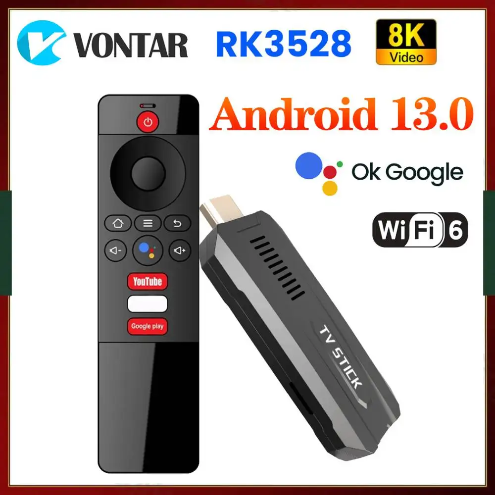 

Rockchip RK3528 Quad Core 64bit Cortex A53 X88 TV Stick Android13 ATV UI Support 8K Video 4K 60fps Wifi6 BT5.0 Set Top Box 2GB