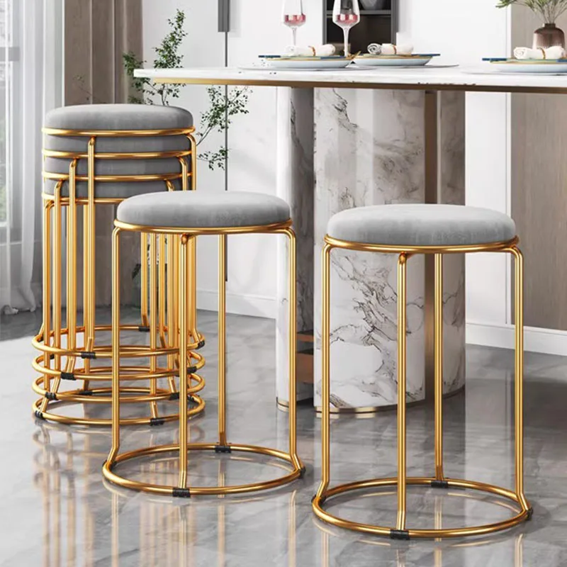 

Waiting Stainless Steel Dining Stools Comfortable Apartment Indoor Indoor Benches Upholstered Designer Silla Comedor Furniture