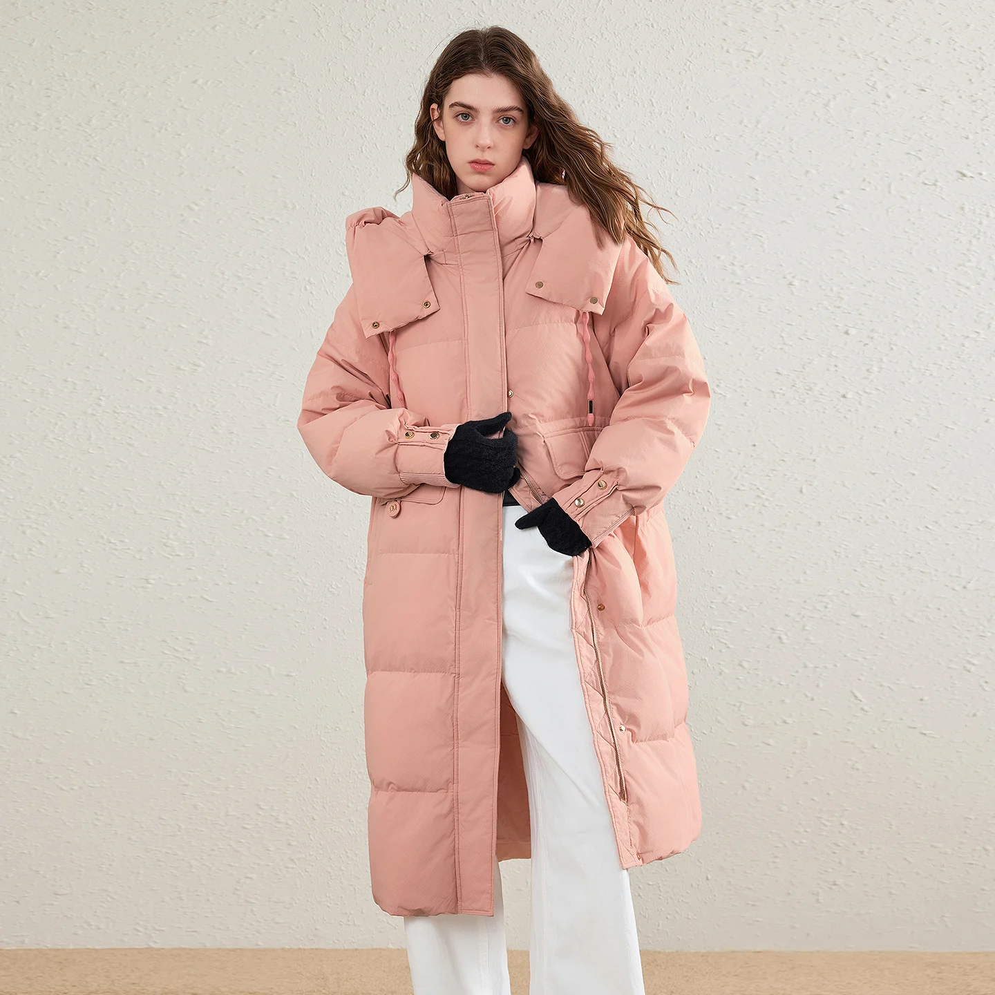TOYOUTH Womens Down Jacket 2026 Winter New Puffy Long Length Big Pocket Hooded Commuter Casual Outerwear