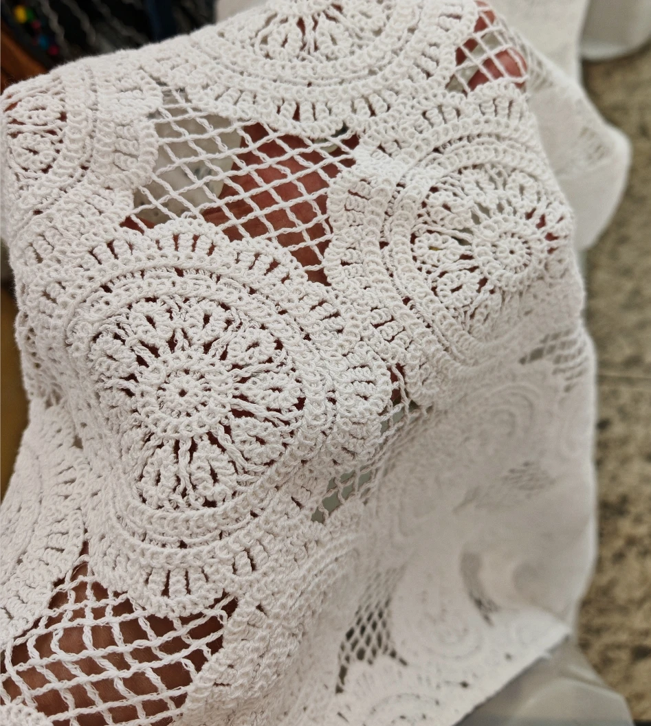 New European style 100% cotton embroidery guipure crochet lace  for women garment clothing with circle shape sewing by 1 yard