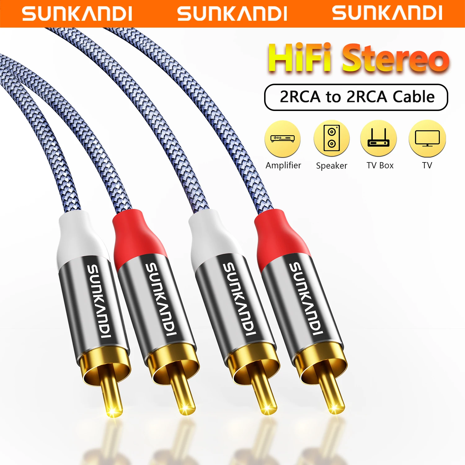 Home Cinema Gaming - SUNKANDI 2RCA to 2RCA Cable, Gold-Plated