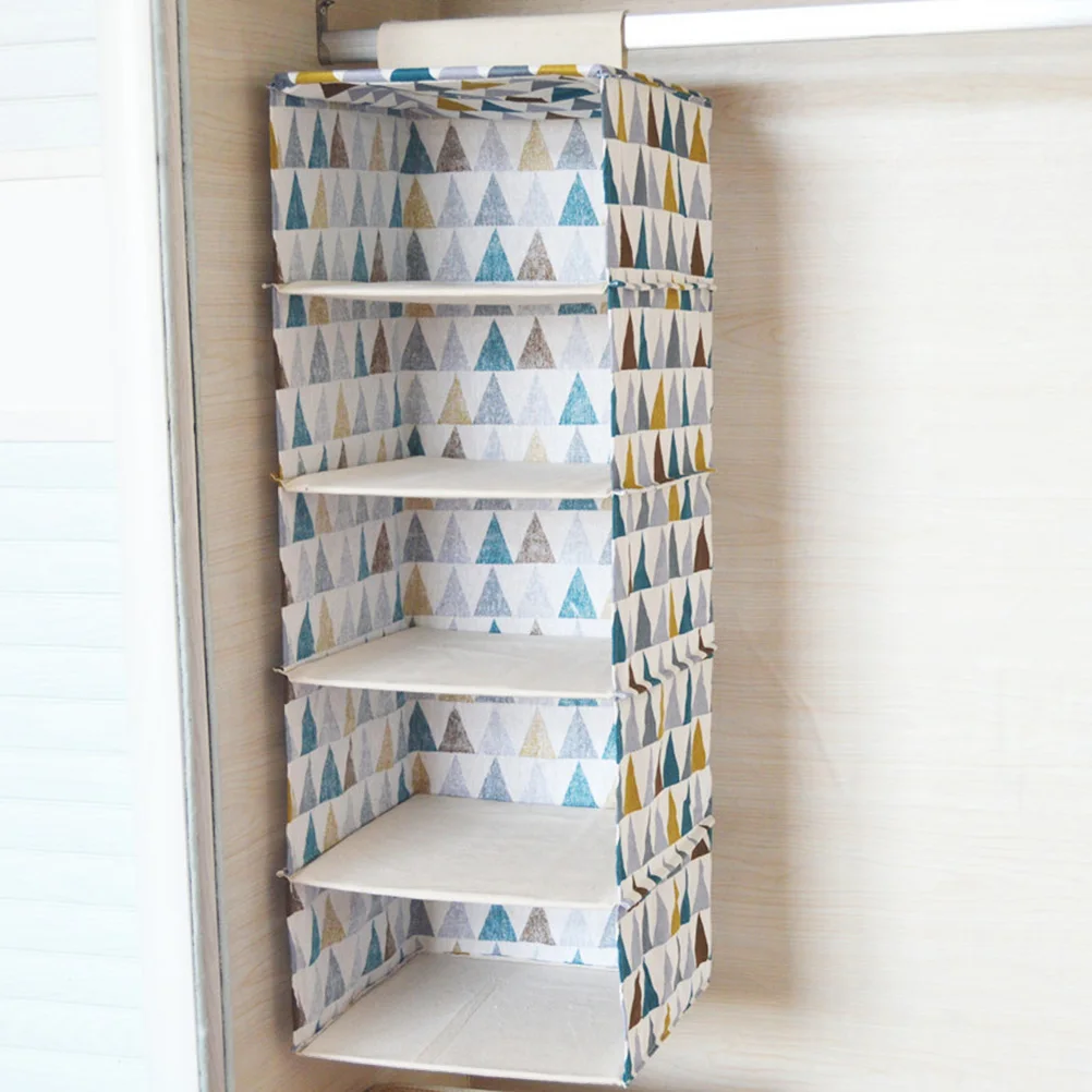 

5 Layer Linen Cotton Wardrobe Hanging Storage Bag Large Size Multilayer Clothes Organizer Thickened Pp Board Dustproof Moisture