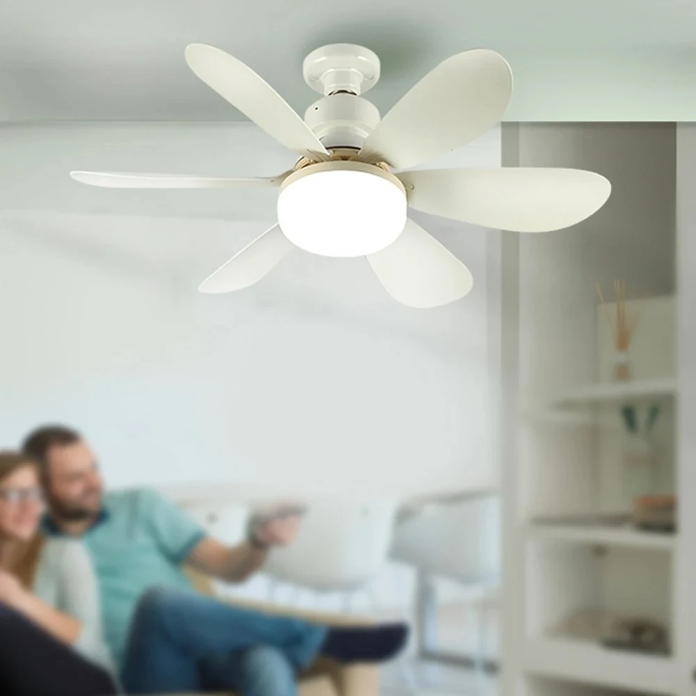 LED 30W Ceiling Fan Light E27 with Remote Control for Dimming, Suitable for Living Room, Study, Household Use, 85-265V Bulb