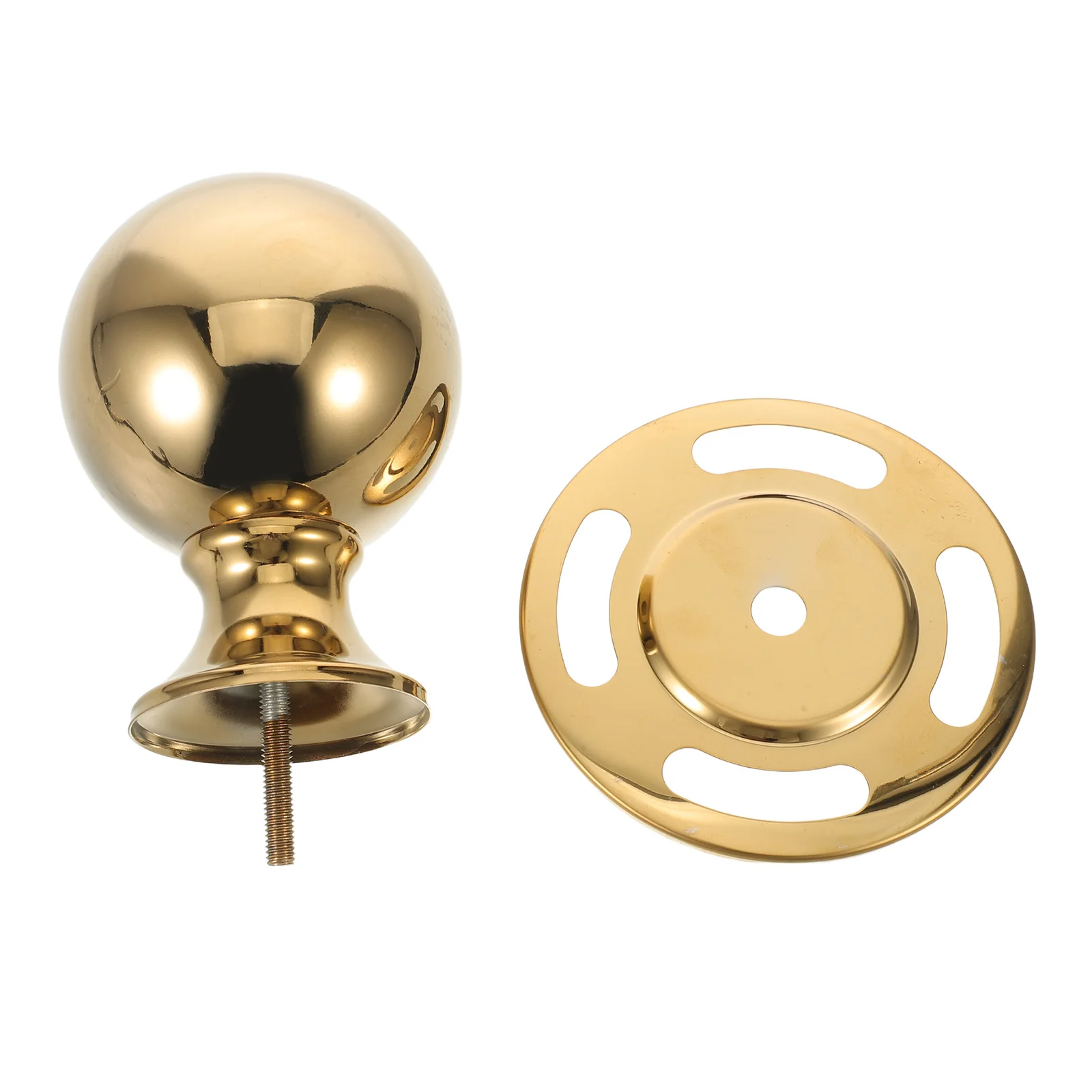 

1 Set Stanchion Ball Head Stainless Steel Sphere Top Replacement Decorative Post Cap Crowd Control Metal Ball Finial for Hotels