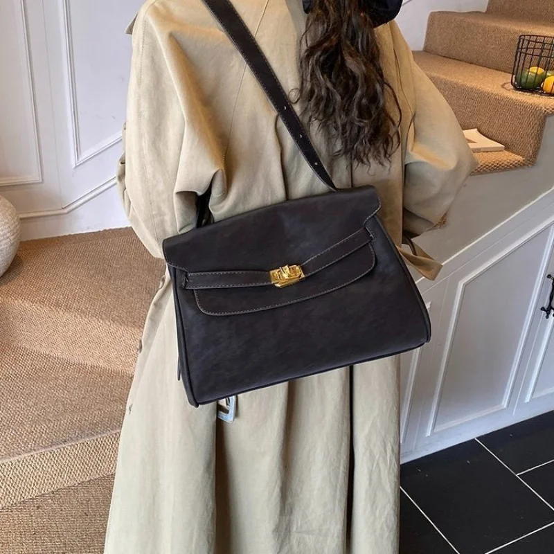 

Женская сумка через плечо премиум-класса из кожи с солнцезащитным принтом и австрийским повседневным винтажным аккуратным легким эффектом