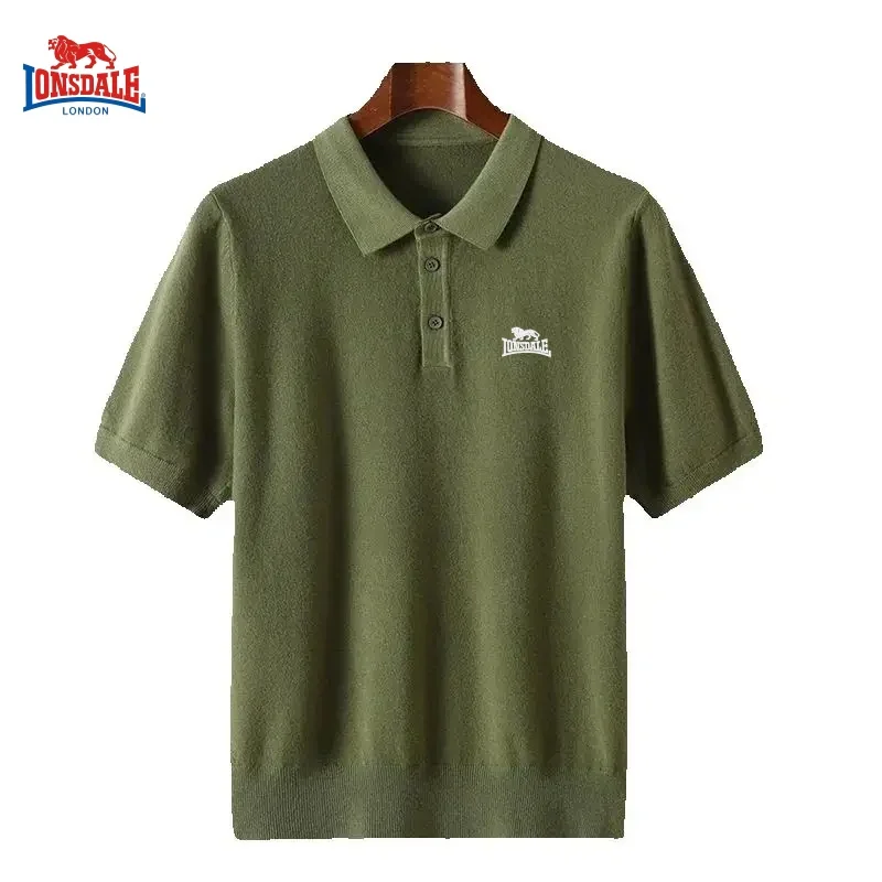 

New men's high-quality knitted short sleeved polo shirt, summer fashion, casual breathable, cool T-shirt top
