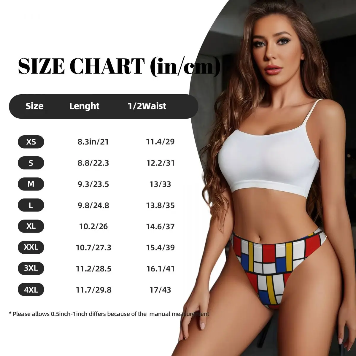 Custom Mondrian Abstract Art Deco Graphic G-string Panties Sexy Breathable Women Stretch Thongs Comfort Underwear