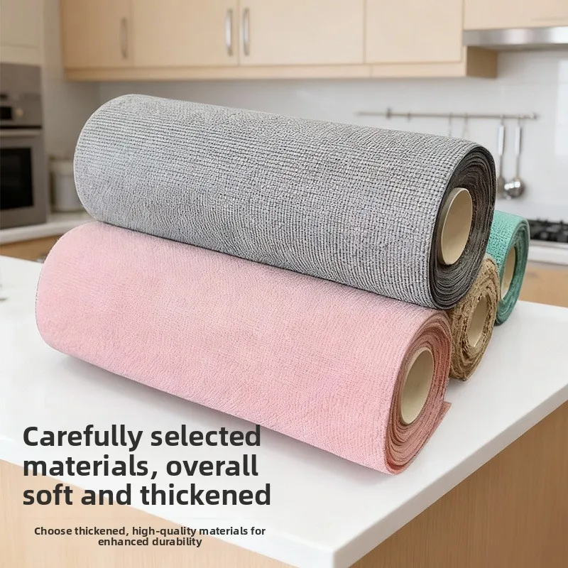 Disposable Kitchen Cleaning Cloth Roll Tearable Absorbent Wipes Household Dish Towels for Home Cleaning Tasks