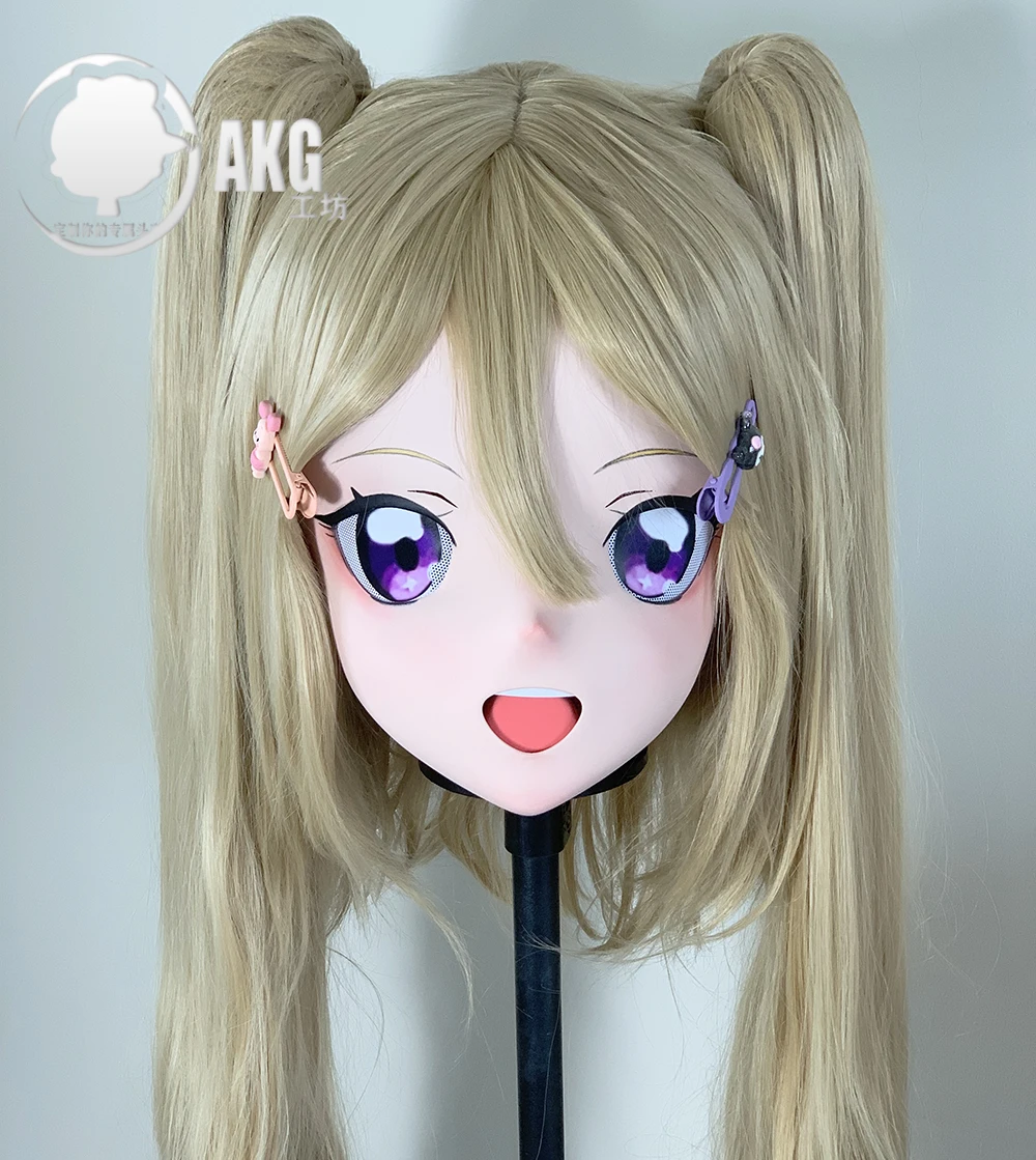 (AL61)Customize Character Female/Girl Resin Full/Half Head With Lock Anime Cosplay Japanese Animego Kigurumi Mask