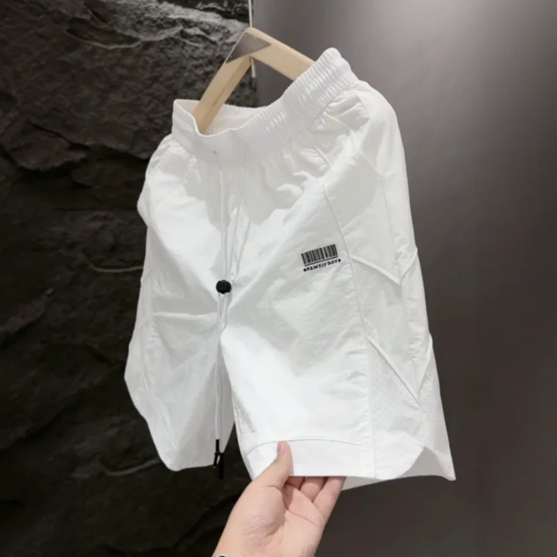 شورت رجالي صيفي خفيف الوزن من الحرير الجليدي، سريع الجفاف، فضفاض، مناسب للجري والشاطئ، مريح وقابل للتنفس #2