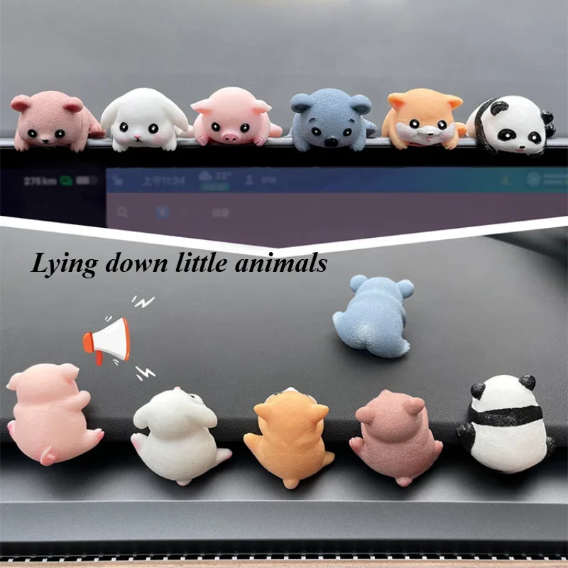 Little Animal Car Ornaments Car Interior Decor Accessories Car Screen Edge Monitor Decor Computer Monitor Screen Accessories