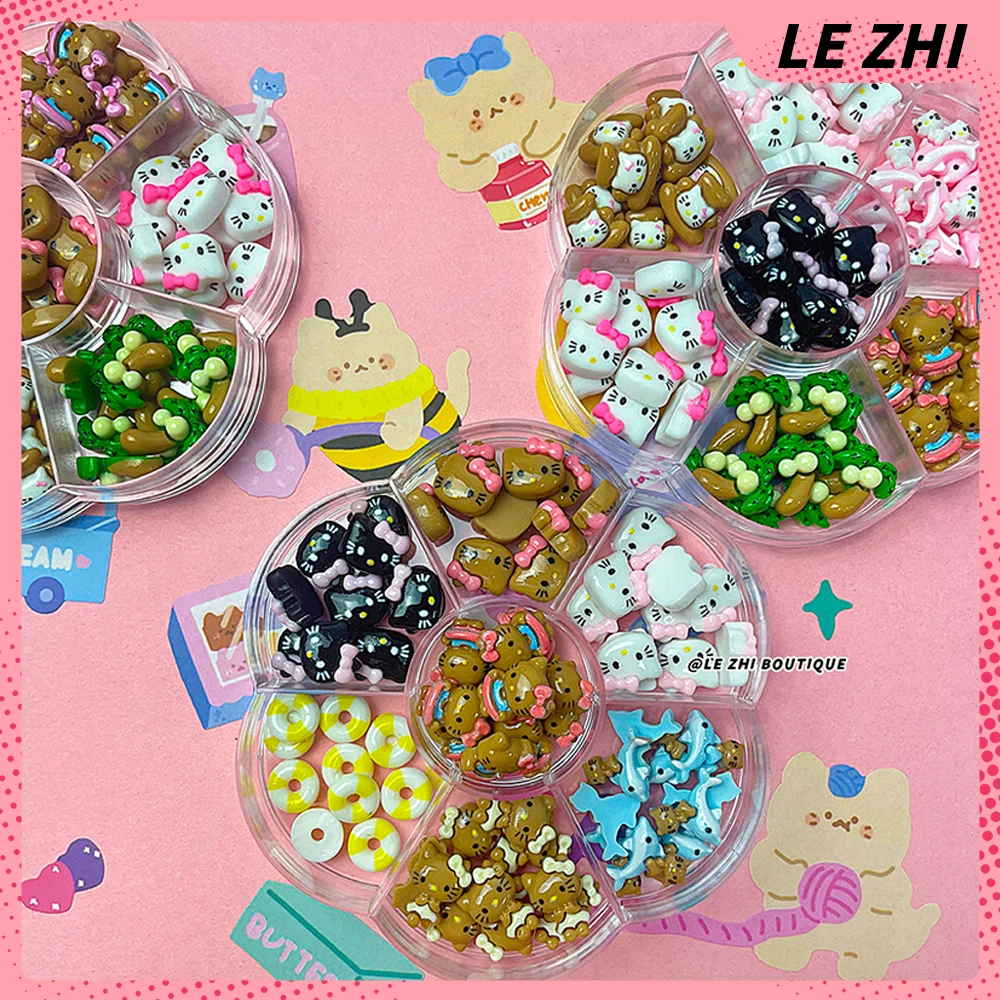 

Kawaii 70PCS Hawaii Hello Kitty Nail Decorations Accessories Art Stickers Plum Box DIY Phone Case Hairpin Accessories Hot Sale