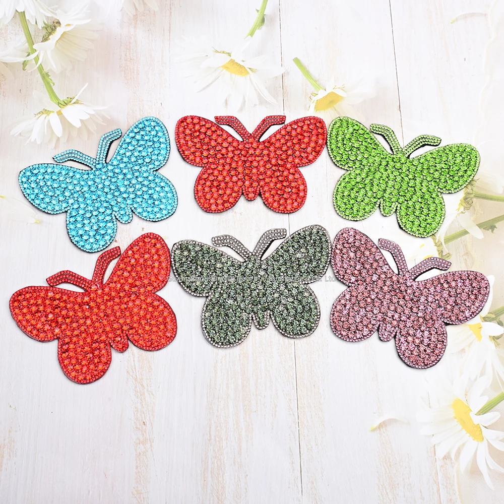 DIY Kristall-Strass Schmetterling-Applikationen Große Stoffaufnäher für Kleidung, Taschen, Schuhe, Haarspangen, Näh- und Bastelzubehör