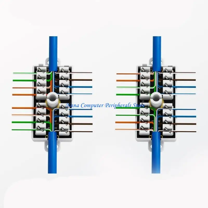 F68C Keystone Port Mount Box Cat6 RJ45 Keystone Port Coupler Joiner لـ CAT6 Ethernet
