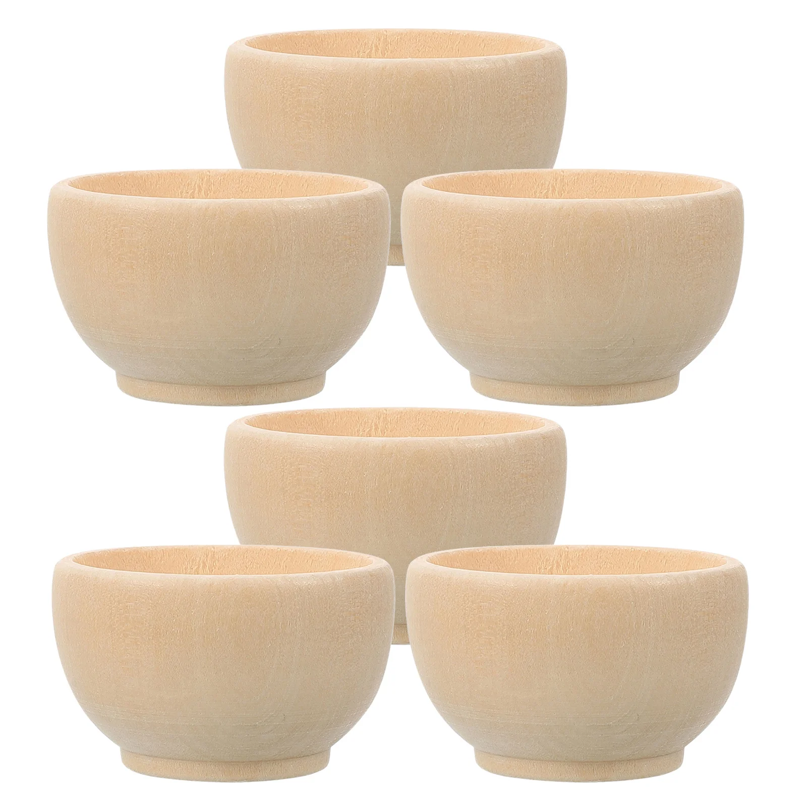 6 Stuks Kinderen Schilderen Houten Kommen Ongeverfd Mini Ronde Kleine Snack Serveren Craft Keuken Dessert Snoep Kommen 57Mm