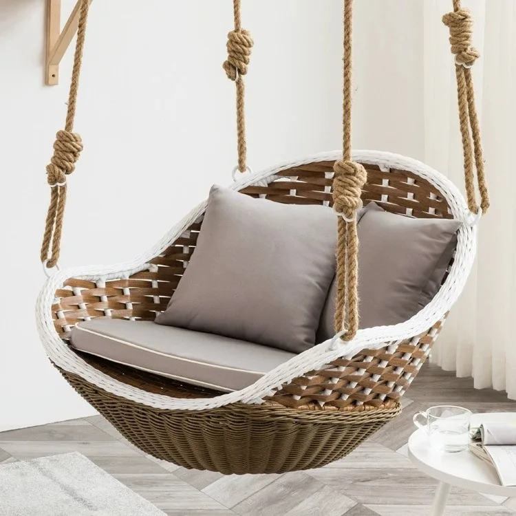 Hanging basket rattan chair indoor household hammock single double swing balcony rocking chair drop bird's nest