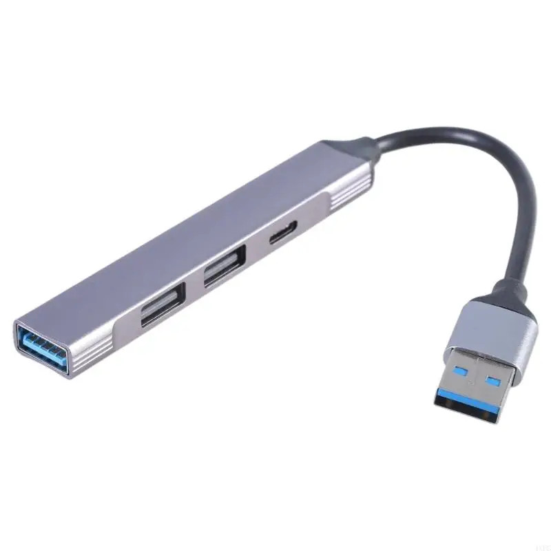 4-портовый USB-концентратор из алюминиевого сплава с адаптером 2USB2.0 1USB3.0 TypeC поддерживает тип C и USB-устройства