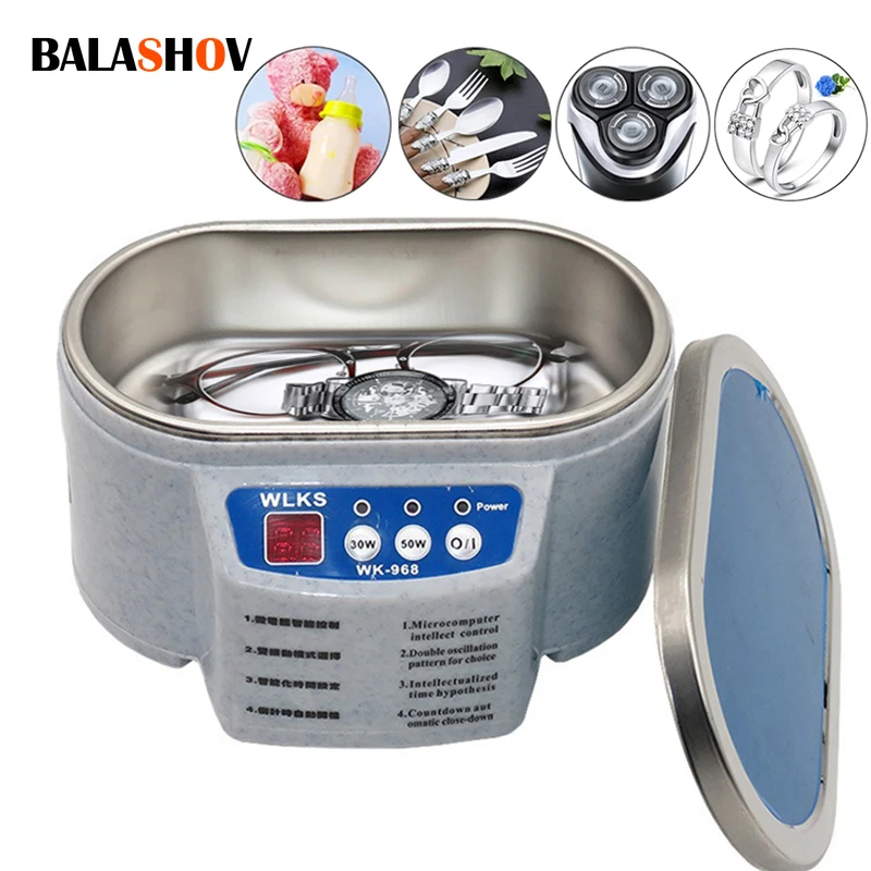 Digital Ultrasonic Cleaner Tub, Vibração de Dupla Freqüência, Peças De Joalheria, Placa De Circuito De Óculos, Máquina De Lavadora De Relógio Portátil, 30 W, 50W