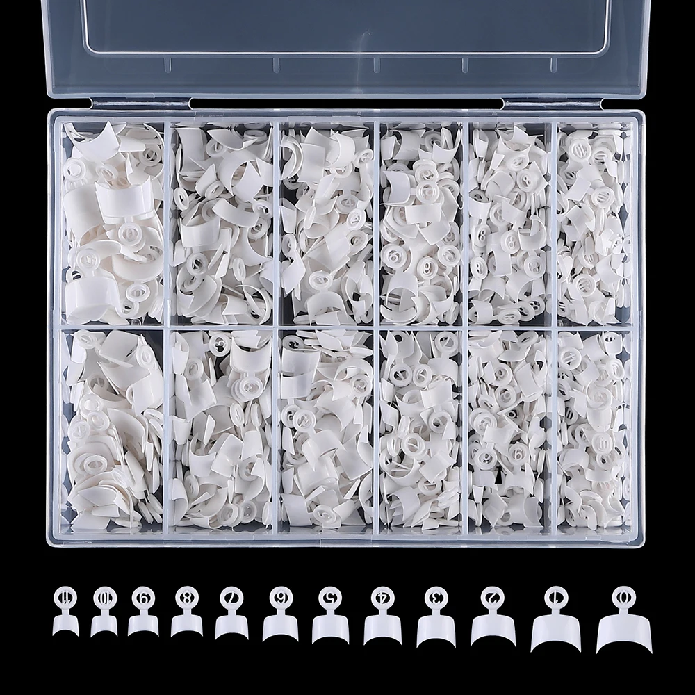 Half Moon Crescent - 600 stuks Franse korte vierkante nageltips,