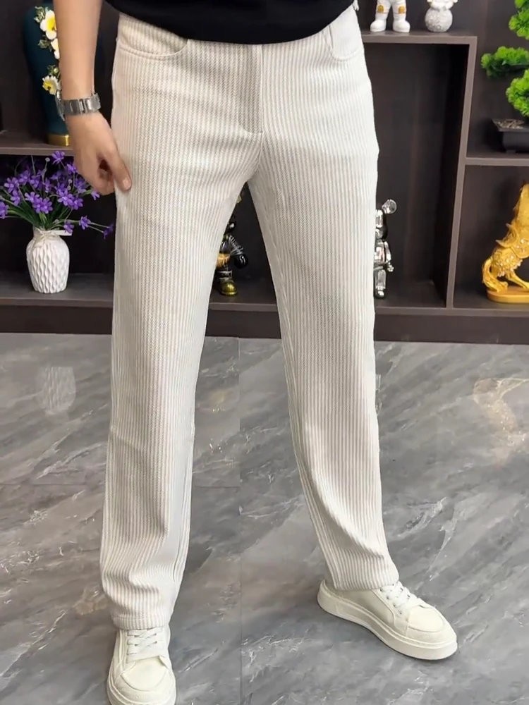 

New Men's Casual Pants High Quali Faionable Versatile Spring Autumn Straight Leg Pants Comfortable Fit Straight Tube Trou...