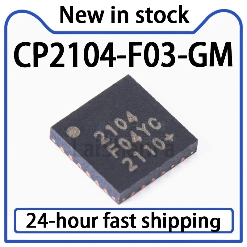 1PCS CP2104-F03-GM Package QFN-24 Bridge USB To UART Chip Stock