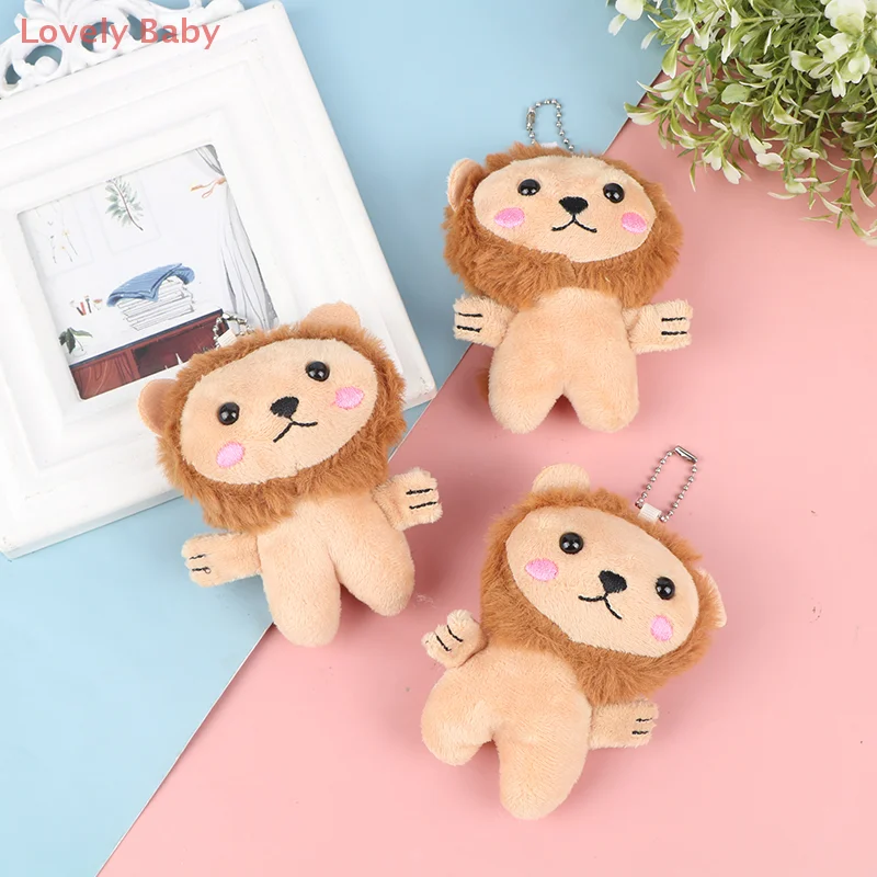 【BBS-7】12 cm Kawaii Little Lion Peluche Peluche Bambola morbida Portachiavi Borsa Accessori pendenti