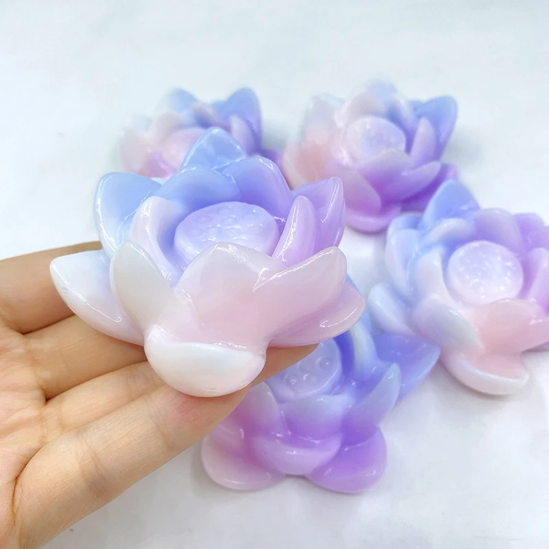 New Lotus Flower Squeeze Toy TPR Fidget Toy Sensory Toy Creative Slow Rebound Pinch Decompression Toy Kids Party Festival Gift