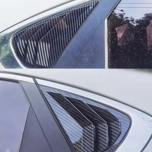 Imagen 2 del producto Para KIA Forte K3 Sedan 2019-2022 persiana trasera de coche ventana cubierta de obturador lateral pegatina embellecedora pala de ventilación ABS accesorios de fibra de carbono