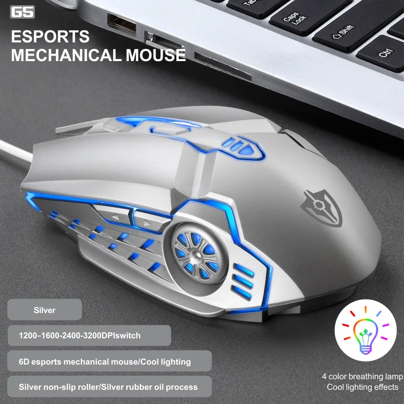 Mouse da gioco con definizione macro USBWired ottico Home Office Computer desktop Mouse meccanico per sport elettronici aziendali