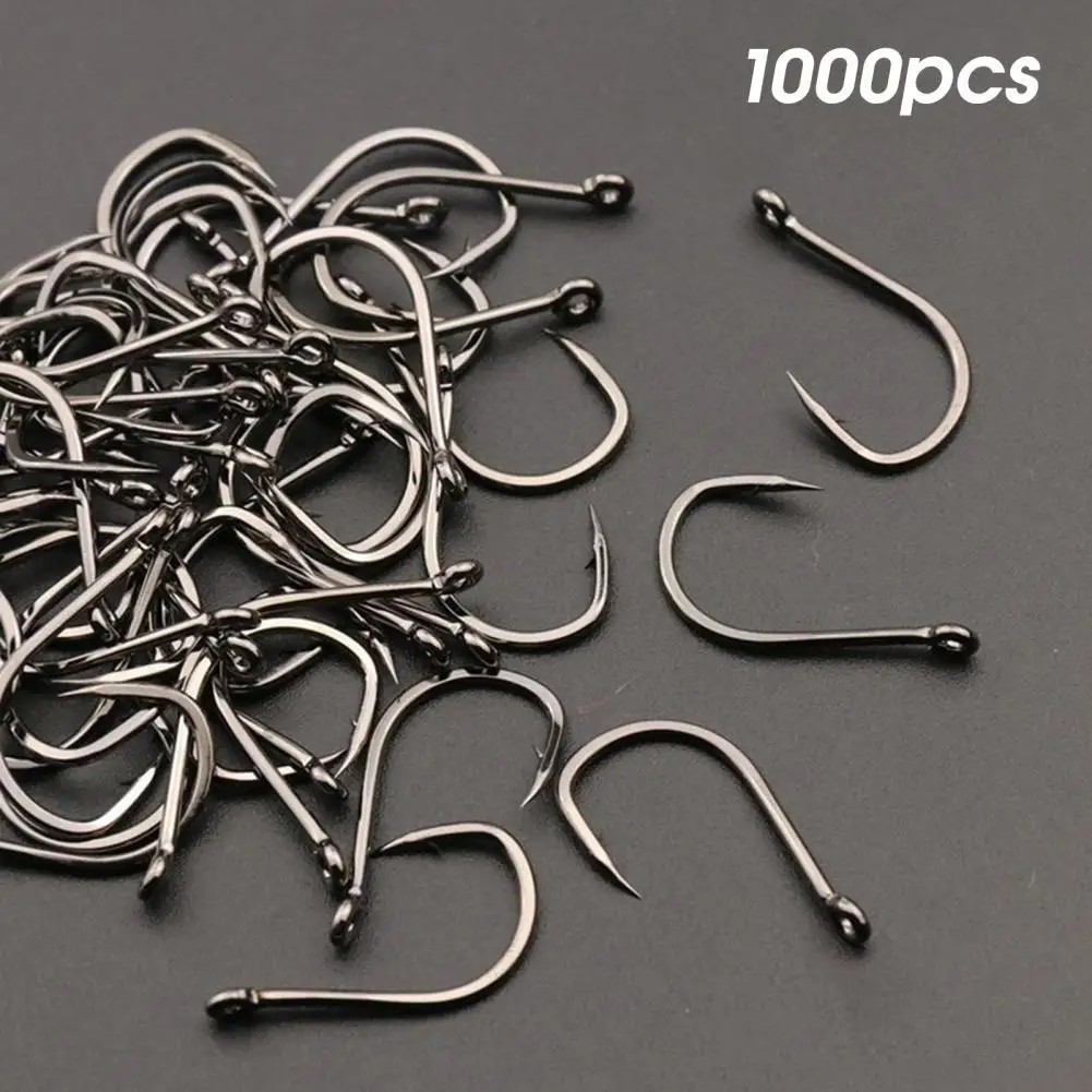 1000Pcs Number 3-12 Fishing J Hook Fishhooks With Hole Jig Carp Fly Fishing Hook Set Kit Worm Pesca Hooks Fishing Tackle Product