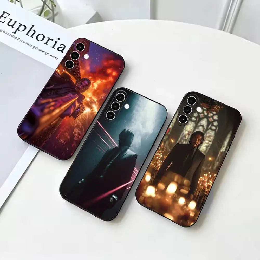 Movie Character J-John W-Wick  Black Soft Silicone Phone Case For Samsung Galaxy A73 72 71 70 53 52 51