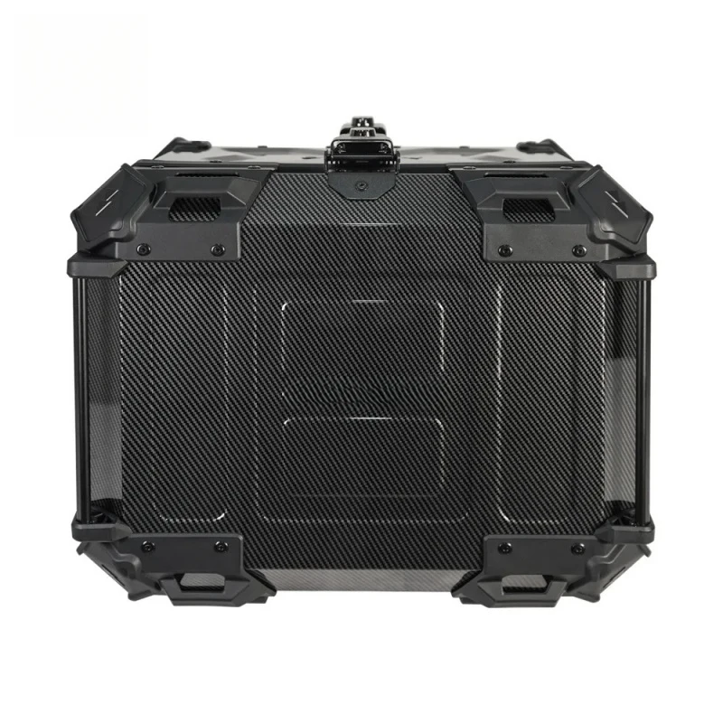 High Quality 45L-3X Aluminum Alloy Carbon Fiber Pattern Transfer Motorcycle Tail Box With Black Lock And Handl Hot Selling