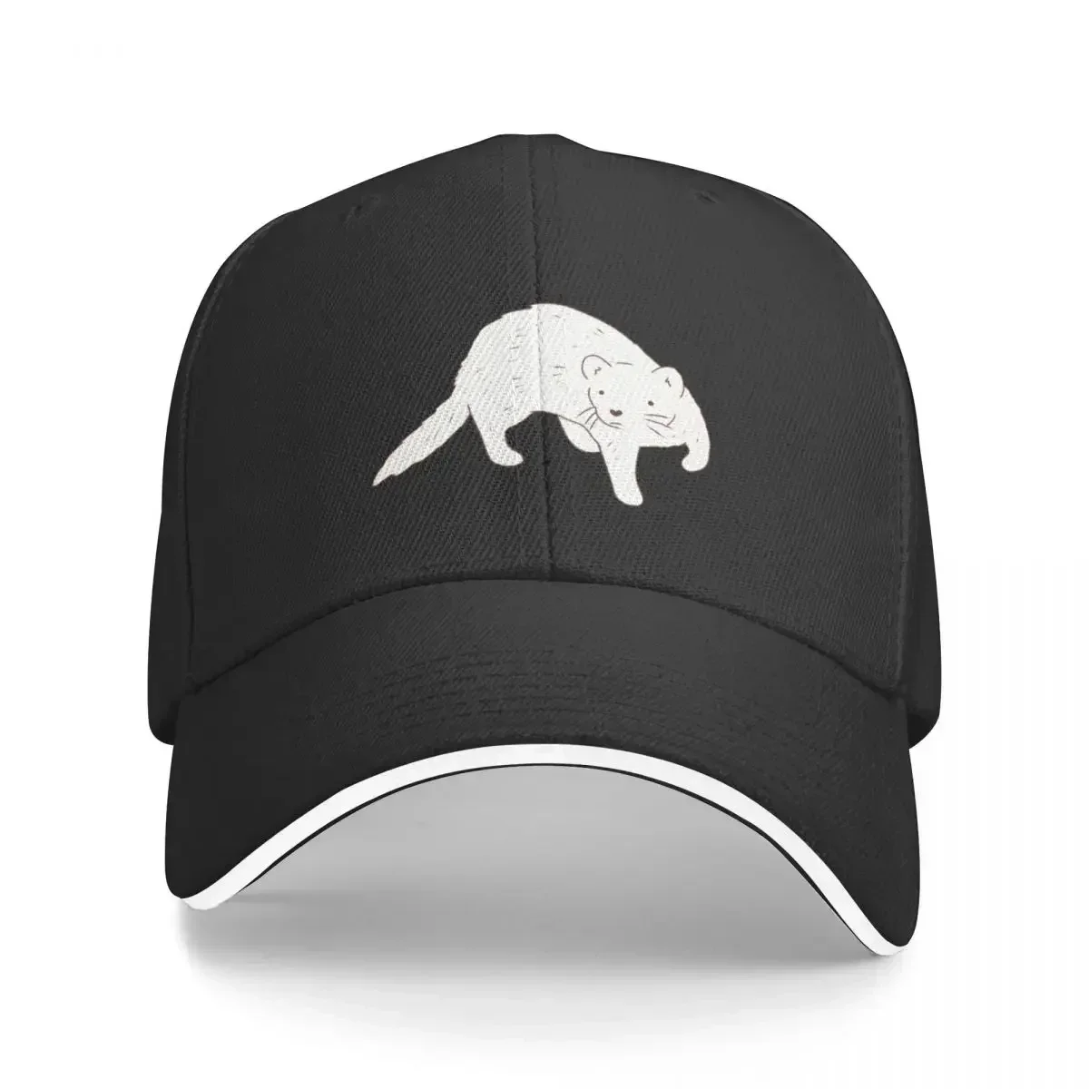 White ferret art Baseball Cap Hat Luxury Brand Luxury Hat Gentleman Hat Men Golf Wear Women's