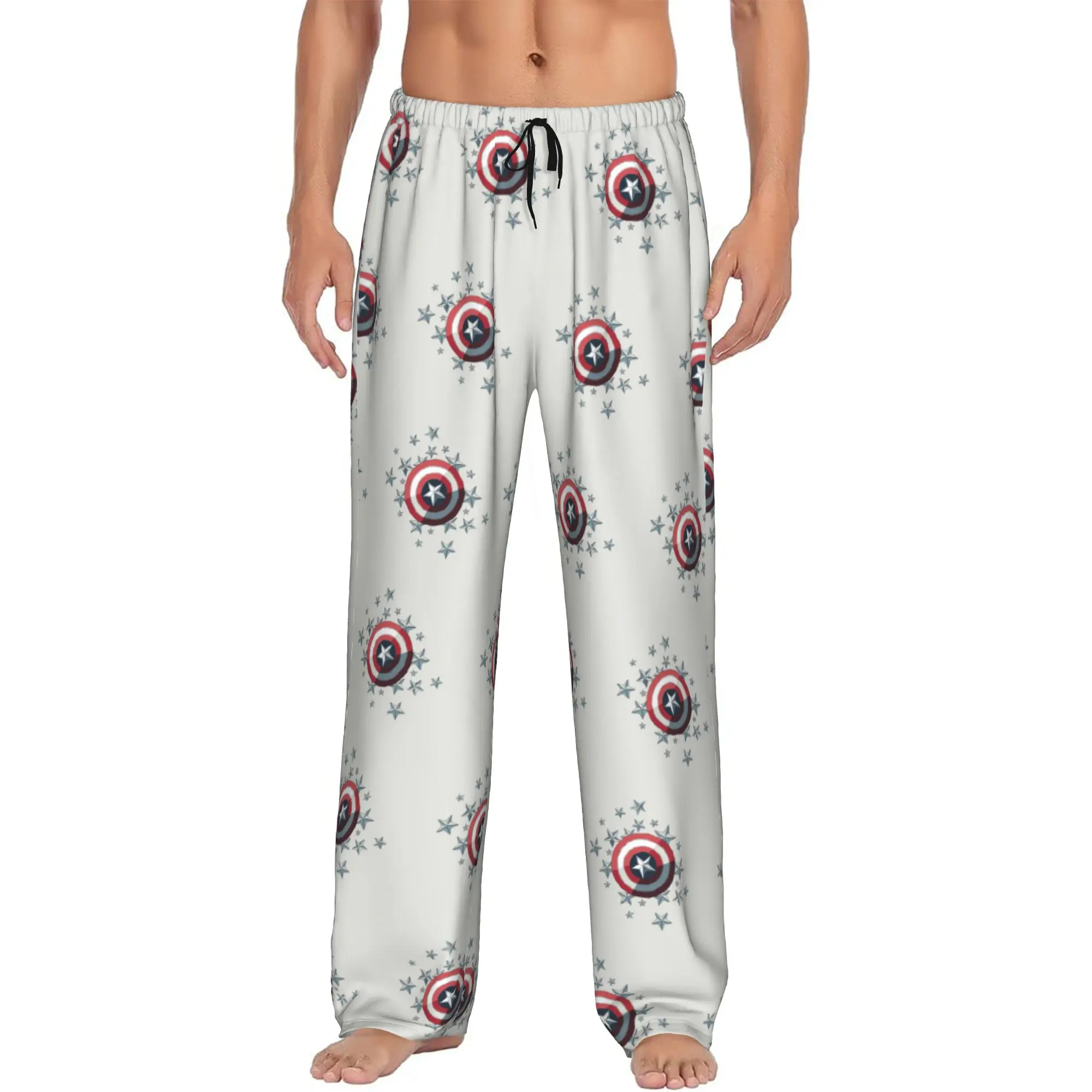 

Custom Captain Anime America Pajama Pants Sleepwear Men's Elastic Waistband Sleep Lounge Bottoms with Pockets