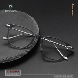 Matsuda Same Design M2052 Japanese Retro Style Handmade Glasses frame for Men Optical eyeglasses Titanium and celluloid