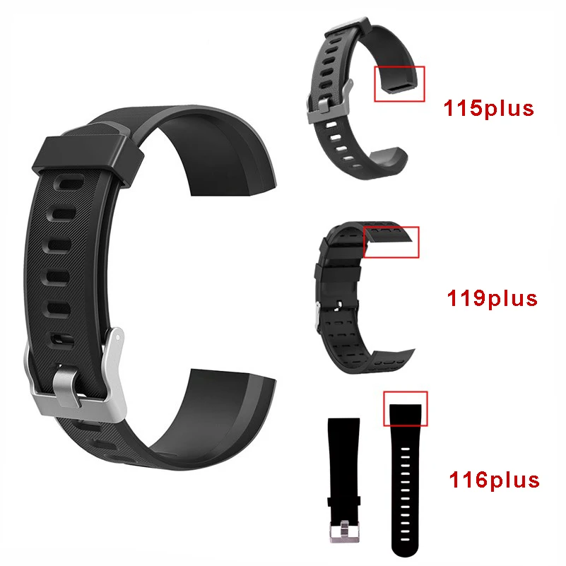 Silicone Strap For 115/116/119Plus Smartwatch Colorful Replacement Bracelet Soft TPU Watchband Belt Anti-fading Wrist Strap