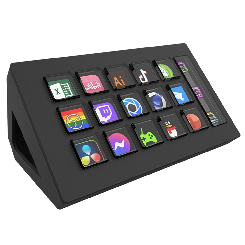 Для StreamDeck Mini Visual Keyboard 15, ЖК-макроклавиши, контроллер для создания живого содержания, студийный контроллер для Windows/MacOS, подарок