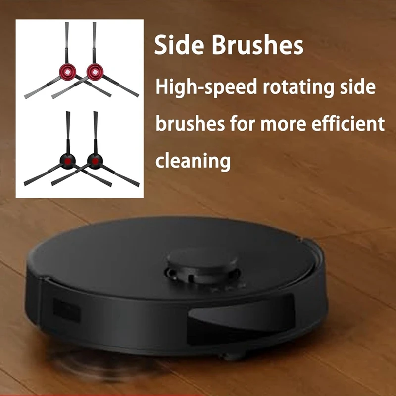 AU-Accessories For Yeedi C12 Pro Plus C12 Plus,1 Main Brush,6 Side Brushes,4 Mop Cloth Pads,4 Hepa Filters,1 Cleaning Brush