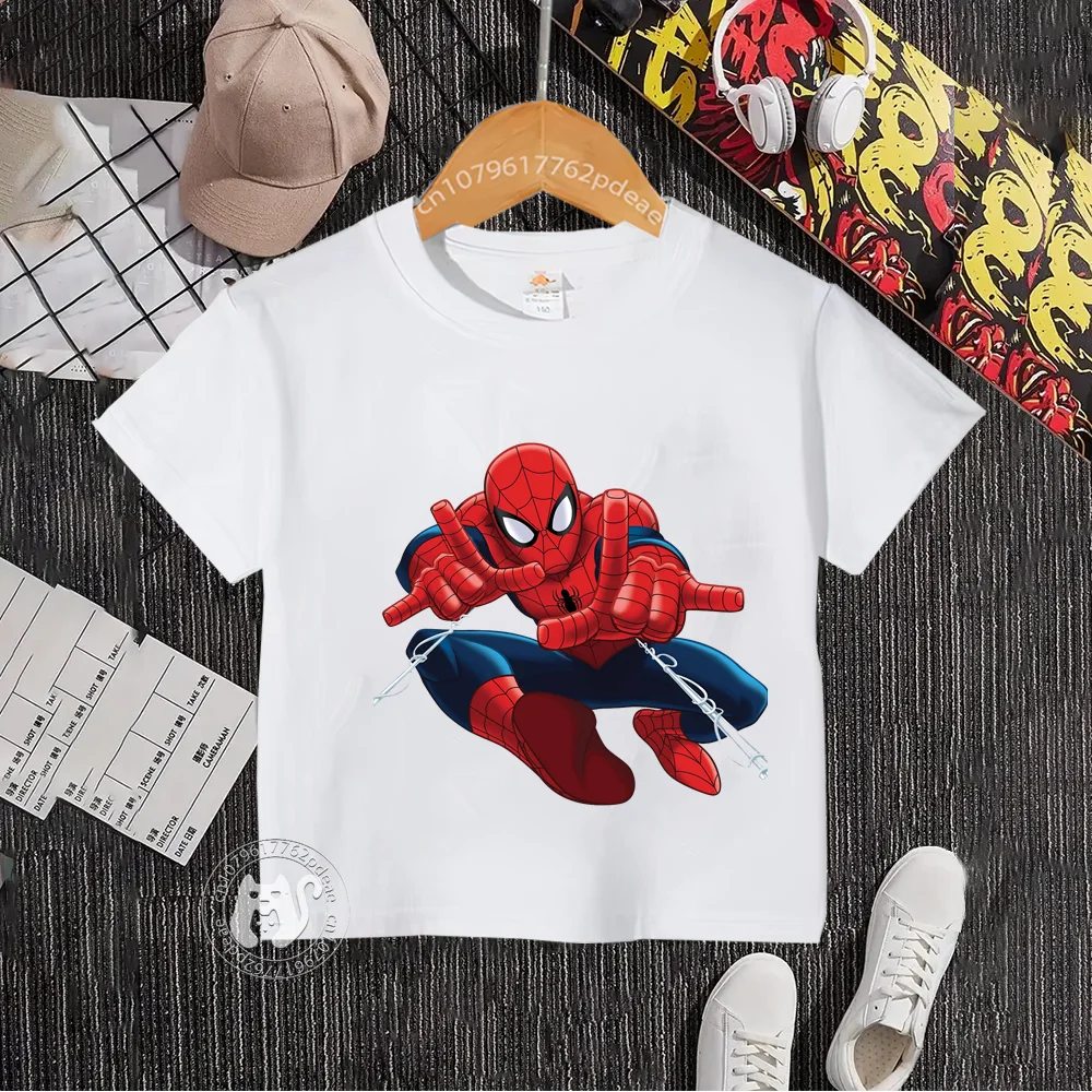 Superhero Teen Summer 100% Cotton Kids Fashion Comfortable Crewneck T-shirt Boys Girls Short Sleeve T-shirt for Kids