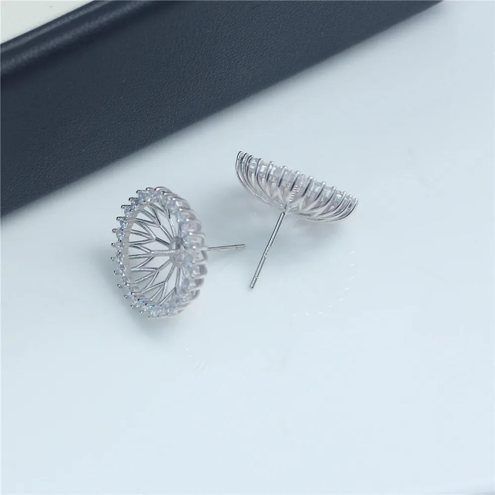 S925 Sterling Silver Pearl Earring Settings DIY Jewelry Making Supplies Blank Earring Posts for Handcrafted Accessories No Pearl