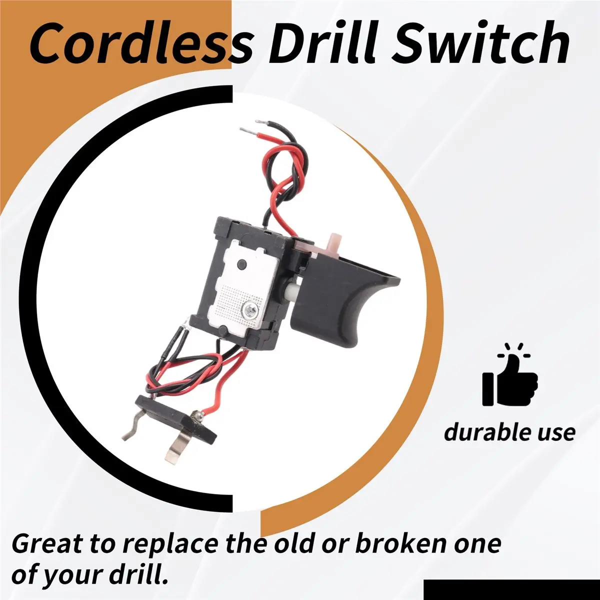 #25F 7.2 V - 24 V Lithium Battery Cordless Drill Switch With Small Light,7.2V-24V lithium drill switch,(ABS+ metal)