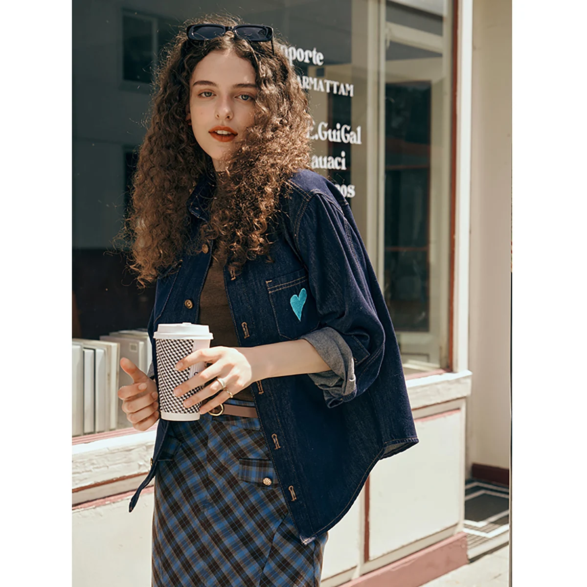 OLrain femme Denim chemises automne 2025 nouvelle chemise Vintage veste pur coton décontracté à manches longues femme chemise et chemisier O57QC85500