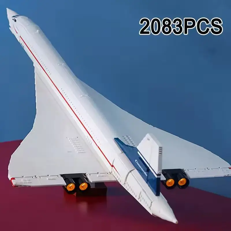 2083 elementy 10318 Konkord Airbus Klocki Techniczne Model Samolotu 105cm Zabawki Edukacyjne dla Dzieci Prezenty Świąteczne