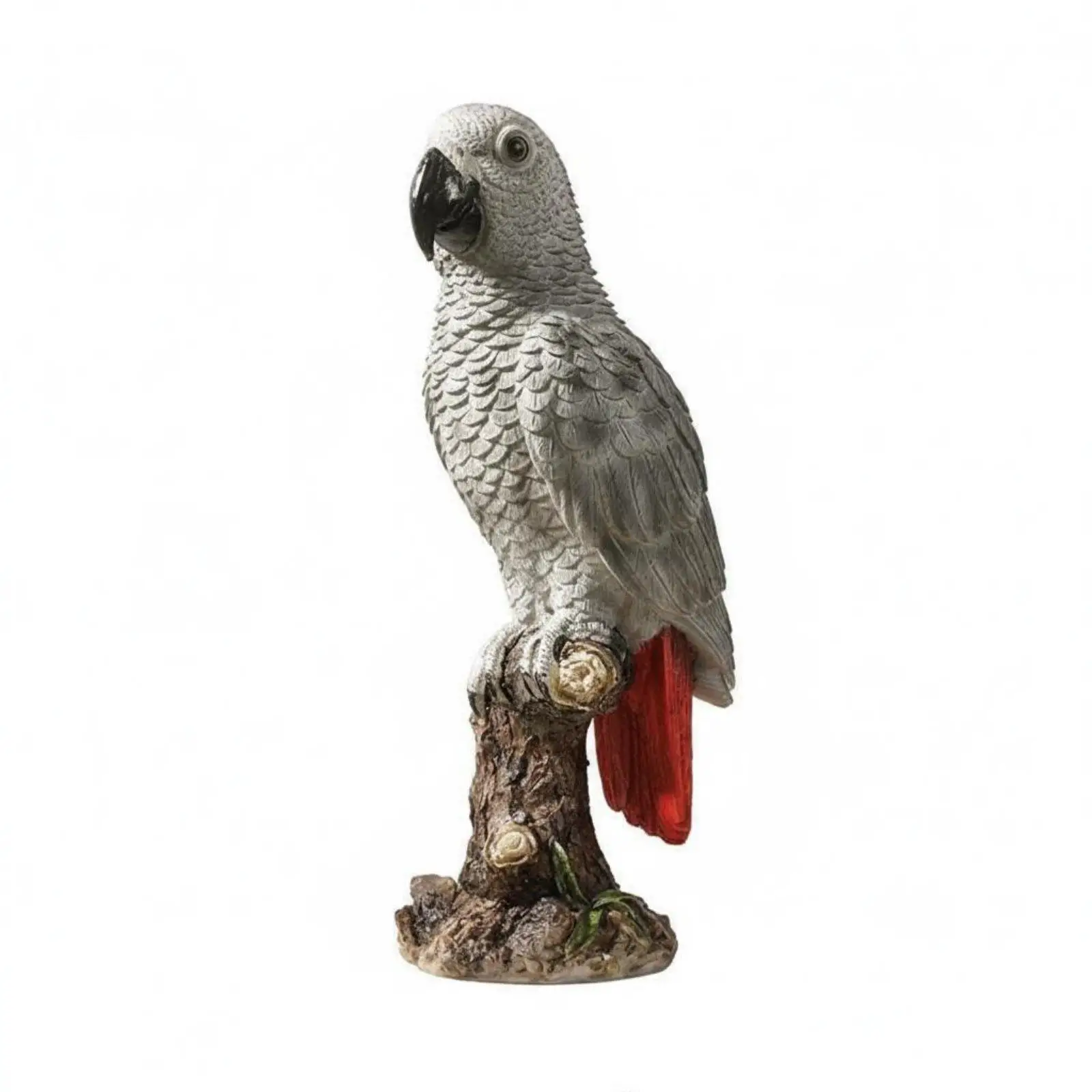 Realistic Resin Bird Sculpture Parrot Decor Miniature Animal Figure for House Ornament and Shelf Display