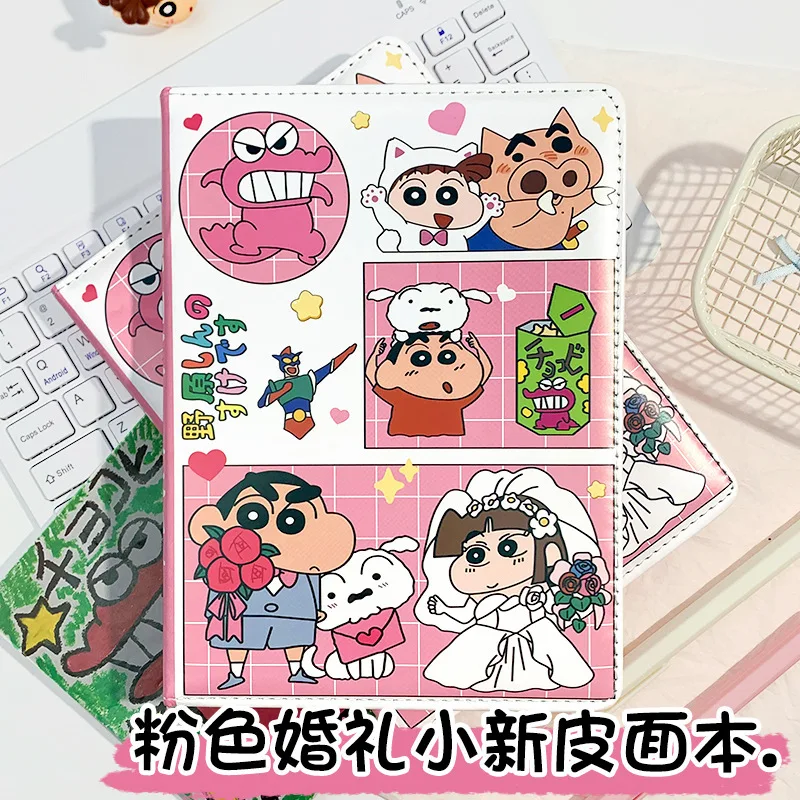 

Crayon Shin chan Notebook Cartoon A5 Leather Notebook High Appearance Cartoon Memo Diary Colorful Pages Girl Gift