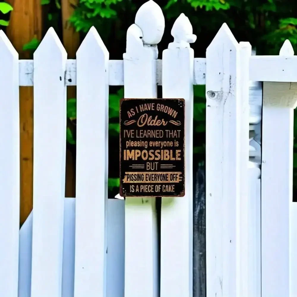 قطعة واحدة من علامة معدنية مضحكة "كما أنني أكبر سنًا" - ديكور من القصدير تحفيزي مضحك للمنزل، هدية ممتعة